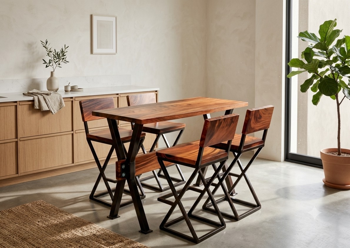 Foto principal — desayunador o comedor de metal y madera